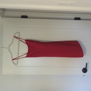 Lulu's asymmetrical hem baby red dress